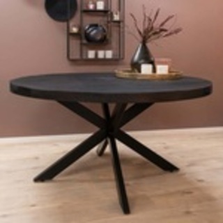 Ovale tafelblad mangohout, Zwart